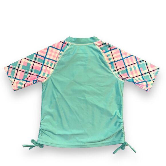 Gerry Girls Rash Guard Swim Top Short Sleeve Plaid Heart Butterfly Pattern Sz 8 - Picture 4 of 5